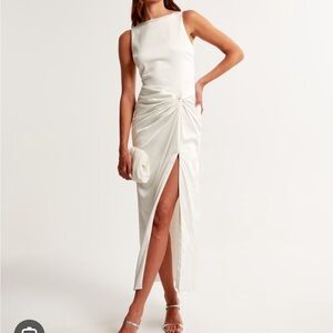 Abercrombie Draped Skirt Maxi Dress White